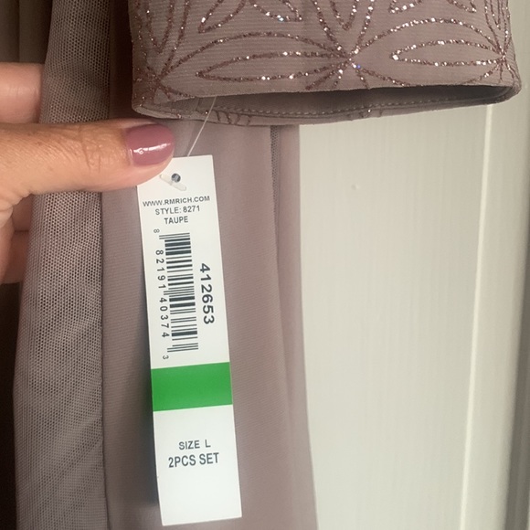 NWT R&M Richards Dress L Taupe - Picture 8 of 10